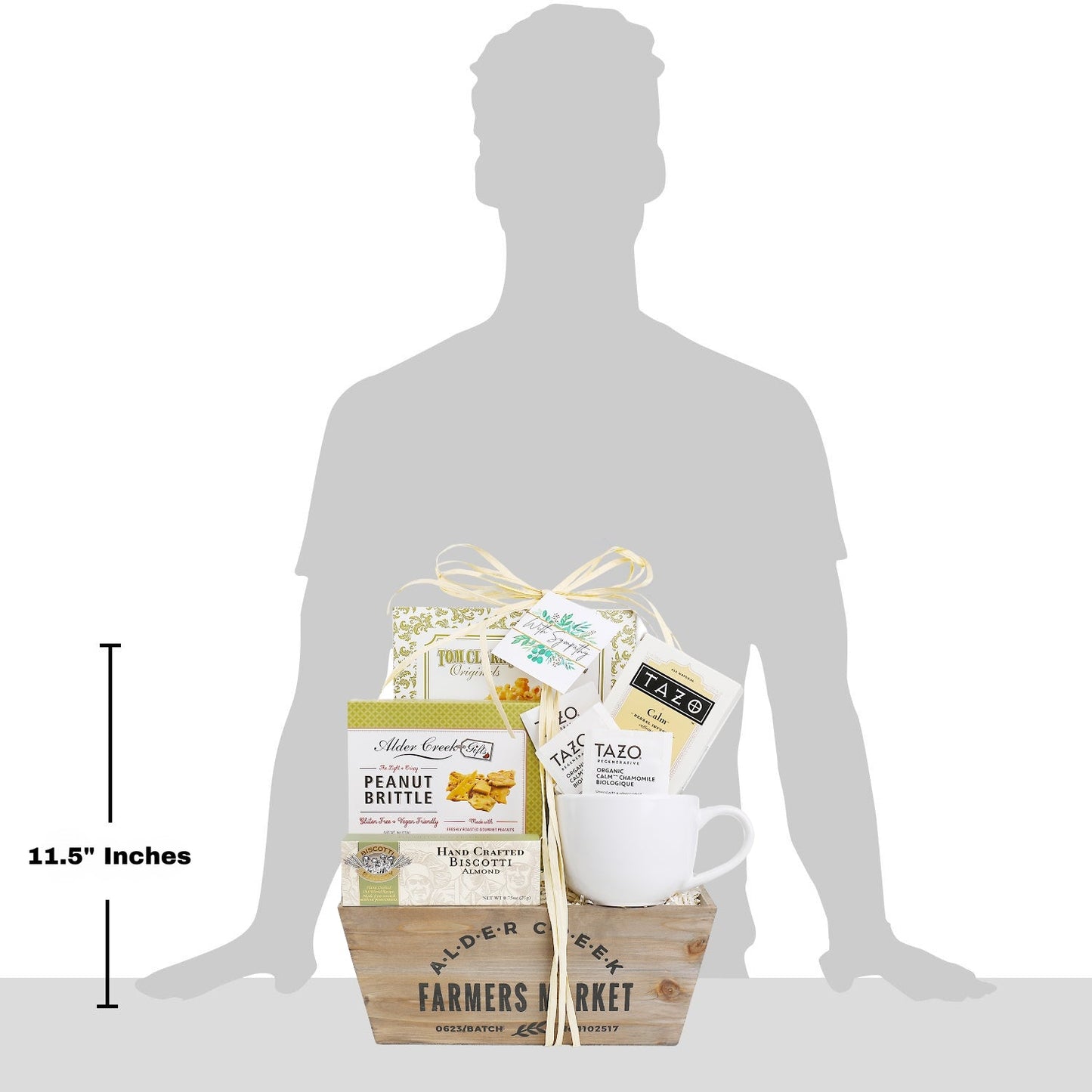 Sympathy Serenity Tea Gift - Popcorn -  Peanut Brittle  - Biscotti and More