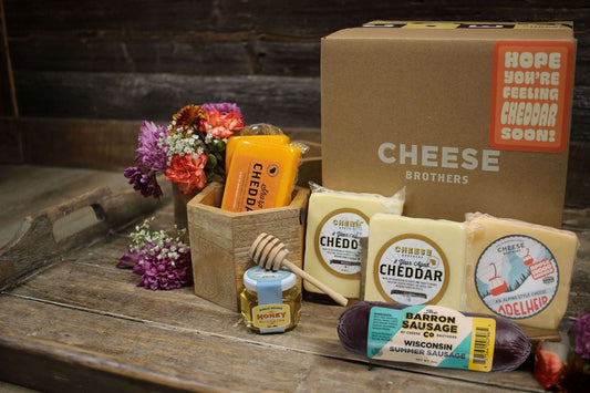 "Hope You're Feeling Cheddar Soon" Gift Basket - Get Well Cheese Gift