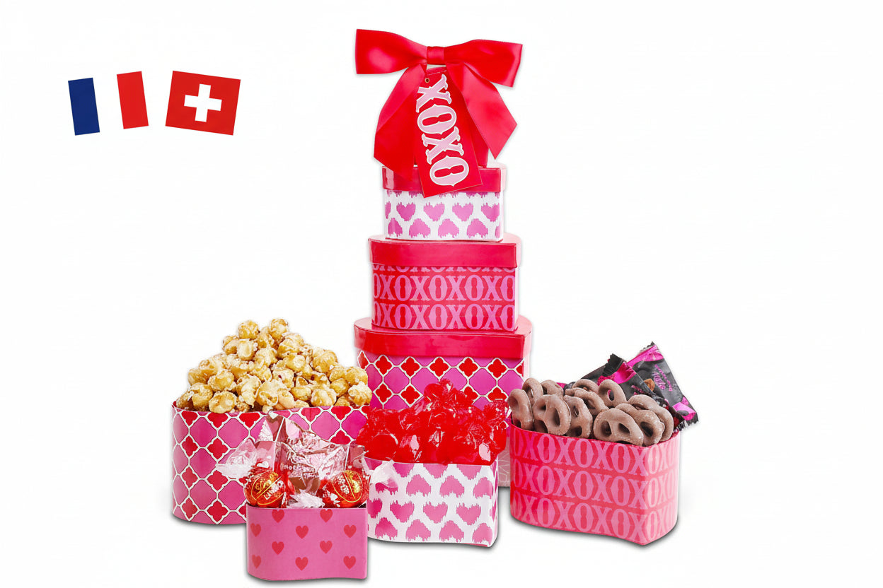 France and Swiss Valentine's Day Tower of Love Lindt Lindor Chocolate