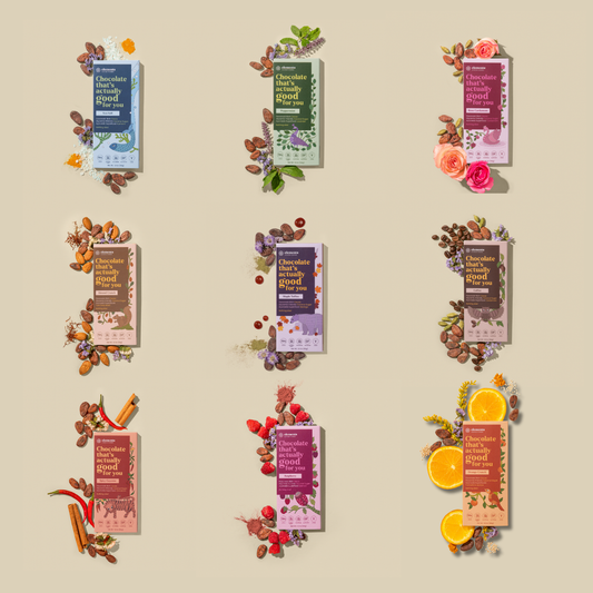 Soma Chocolate Collection – 9 Organic Dark Chocolate Bars with Superfoods