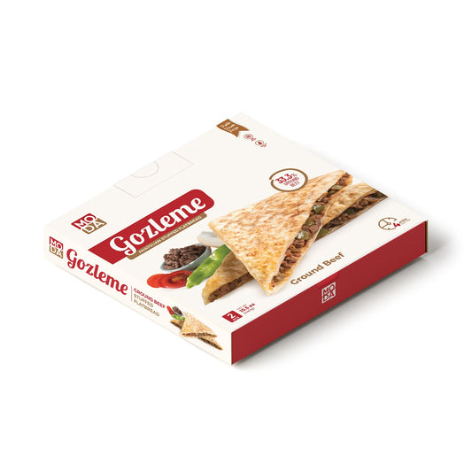 Moda Gozleme with Ground Beef 15.5oz - Frozen Turkish Flatbread | 2pcs