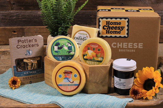Housewarming Gift Basket - Wisconsin Cheese, Crackers & Blueberry Jalapeño Jam