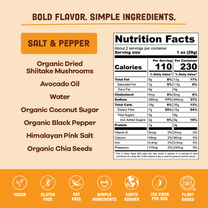 Pan’s Salt & Pepper Mushroom Jerky – Vegan, Gluten-Free, Soy-Free
