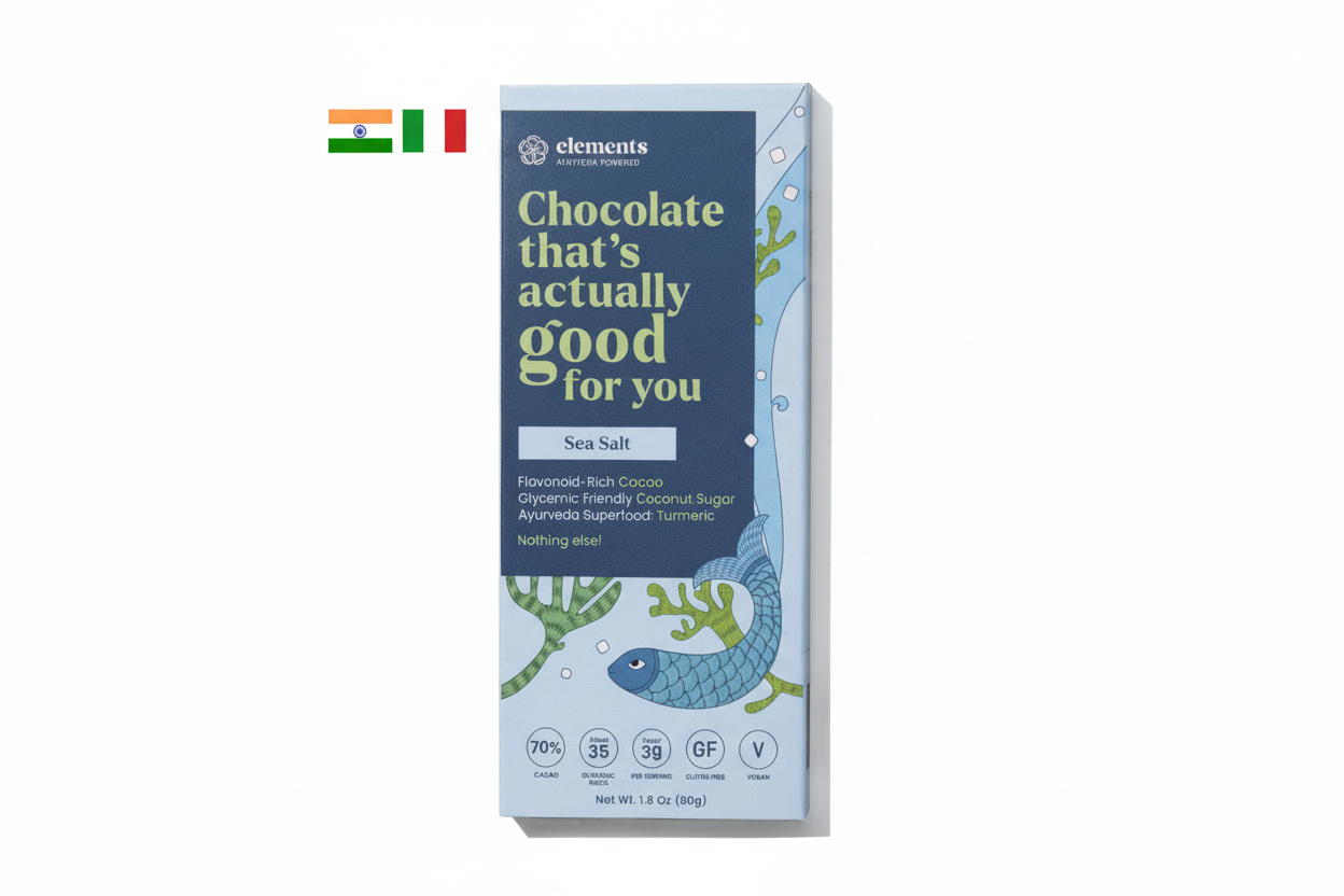 Italian & Indian Sea Salt Turmeric Dark Chocolate – 70% Organic Batch Treat