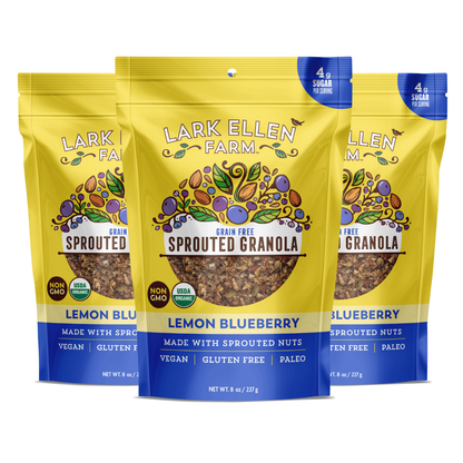 Lemon Blueberry Granola – Grain-Free, Vegan, Gluten-Free, Sprouted Nuts