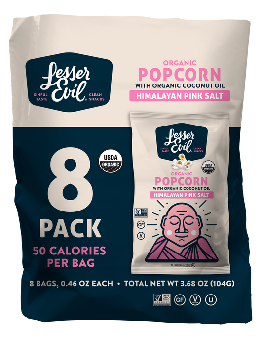 Lesser Evil Himalayan Pink Snack Pack - Healthy Snacks - 12 Packs