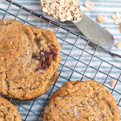 Gluten-Free Oatmeal Lava Cookies with Peanut Butter & Chocolate