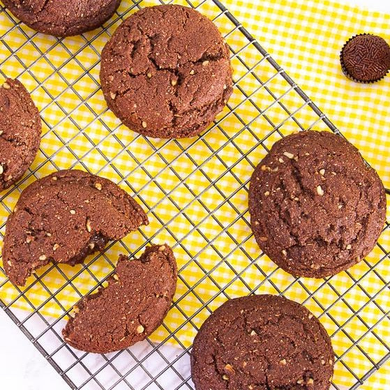Gluten-Free Fresh Double Chocolate Lava Cookies w/ Gooey Dark Center