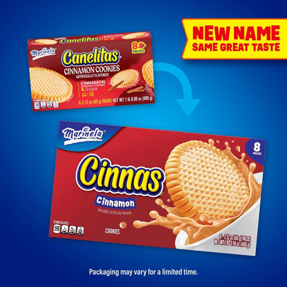Mexican Marinela Canelitas Cinnamon Cookies - 8 Pack 2.12oz
