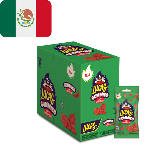 Mexican Lucas Spicy Gummies Watermelon Flavored 12 pack Box, 29.6OZ
