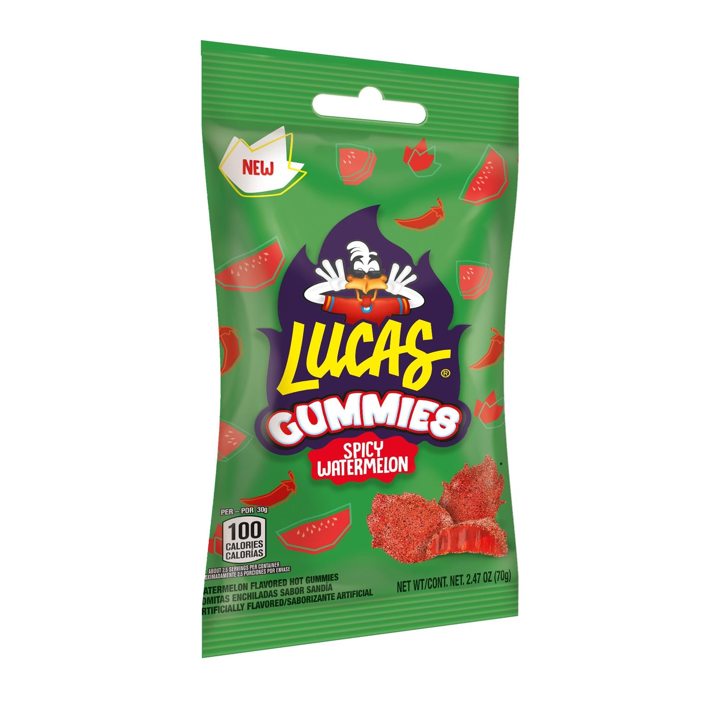 Mexican Lucas Spicy Gummies Watermelon Flavored 12 pack Box, 29.6OZ