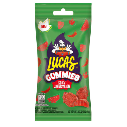 Mexican Lucas Spicy Gummies Watermelon Flavored 12 pack Box, 29.6OZ