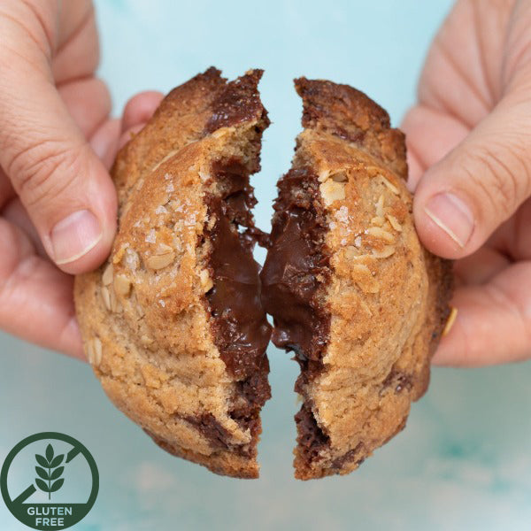 Gluten-Free Oatmeal Lava Cookies with Peanut Butter & Chocolate