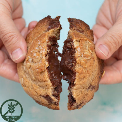 Gluten-Free Oatmeal Lava Cookies with Peanut Butter & Chocolate