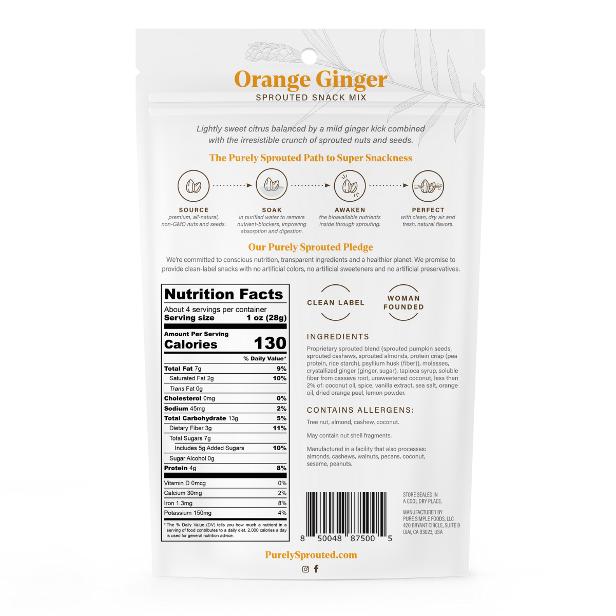 Sprouted Citrus Ginger Snack Mix – Vegan, Gluten-Free, Nutrient Dense