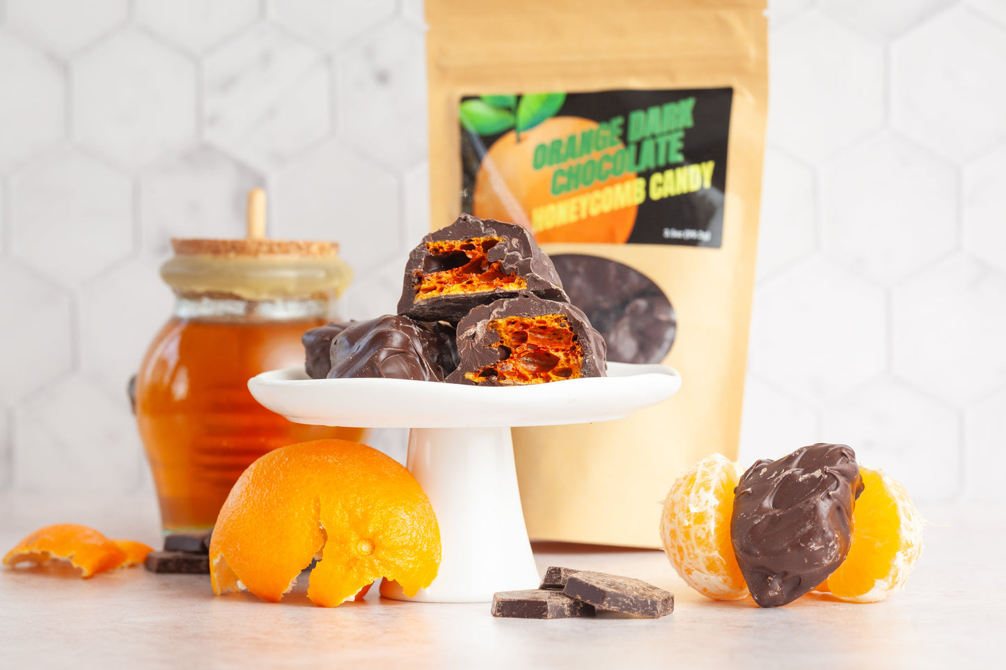Traditional Honeycomb Candy with pure honey, crunchy and chewy delight