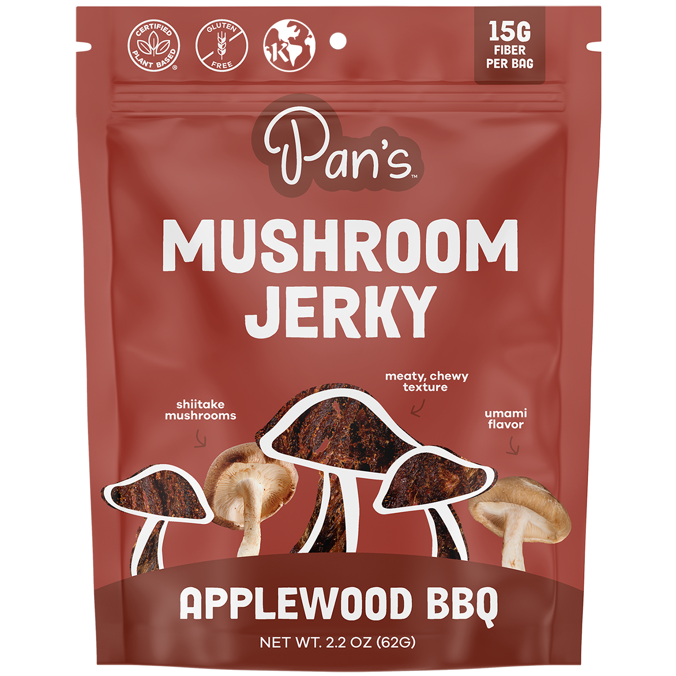 Vegan Applewood BBQ Shiitake Mushroom Jerky – Gluten-Free Snack