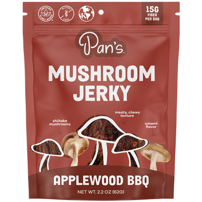 Vegan Applewood BBQ Shiitake Mushroom Jerky – Gluten-Free Snack