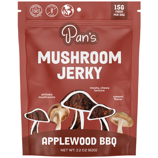Vegan Applewood BBQ Shiitake Mushroom Jerky – Gluten-Free Snack