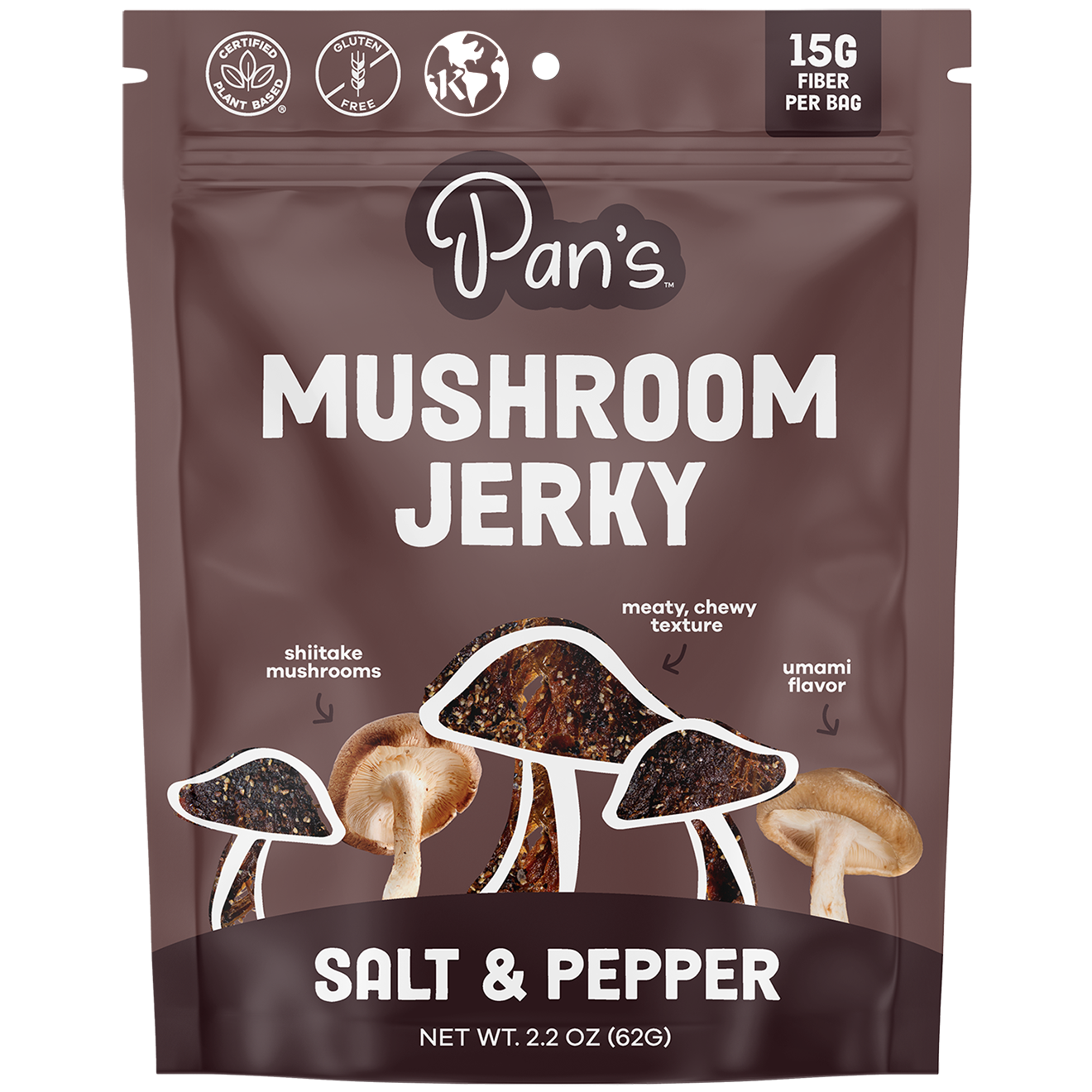 Pan’s Salt & Pepper Mushroom Jerky – Vegan, Gluten-Free, Soy-Free