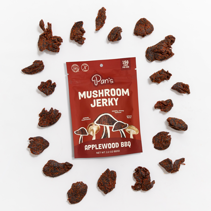Vegan Applewood BBQ Shiitake Mushroom Jerky – Gluten-Free Snack
