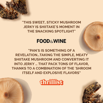 Pan’s Salt & Pepper Mushroom Jerky – Vegan, Gluten-Free, Soy-Free