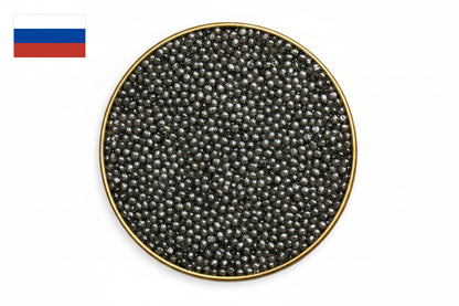 Russian Royal Beluga Caviar w/ large, creamy pearls and rich nutty flavor