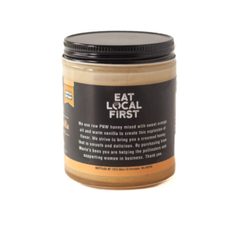 Orange Vanilla Creamed Honey – 6oz of smooth, citrusy, sweet spread