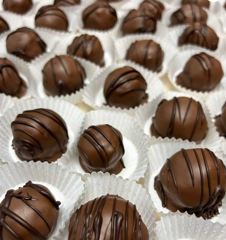 Peanut Butter Honeycomb Crunch Bon Bons with milk and dark chocolate