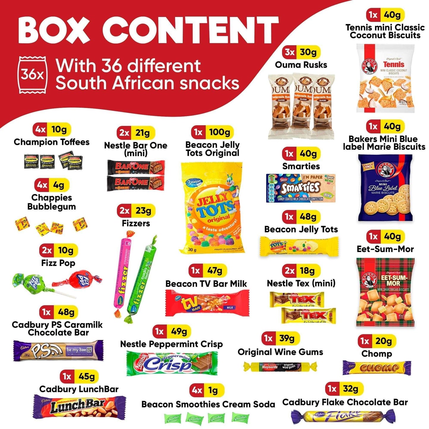 South African Large Snack Food Box - Perfect Gifting Package 36 Units | Taste The Planets 
