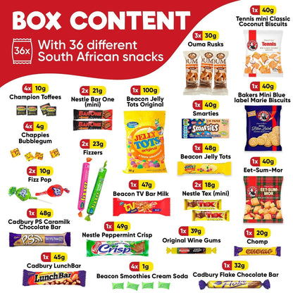 South African Large Snack Food Box - Perfect Gifting Package 36 Units | Taste The Planets 