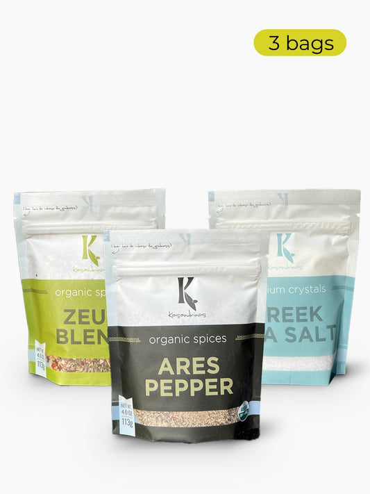 Greek Kasandrinos Ares Pepper Blend – Organic Garlic & Black Pepper Seasoning