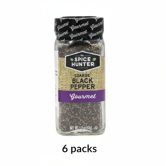 Spice Hunter Coarse Black Pepper - Premium Ground Pepper - 6 Packs