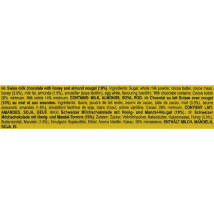 Swiss Toblerone Milk Chocolate w/ Honey & Almond Nougat 24x50g Box