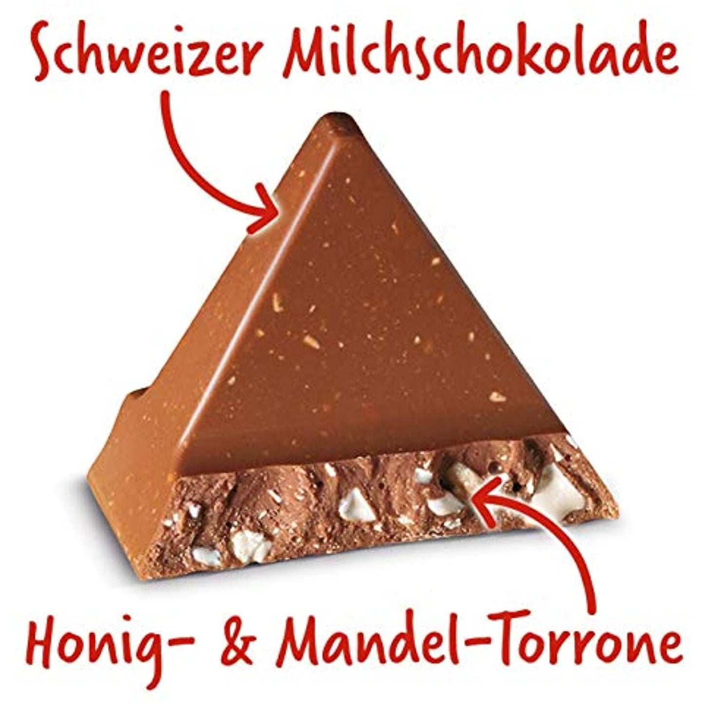 Swiss Toblerone Milk Chocolate w/ Honey & Almond Nougat 24x50g Box