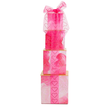 Valentine’s Day Chocolate Gift Tower with Ghirardelli & Lindt