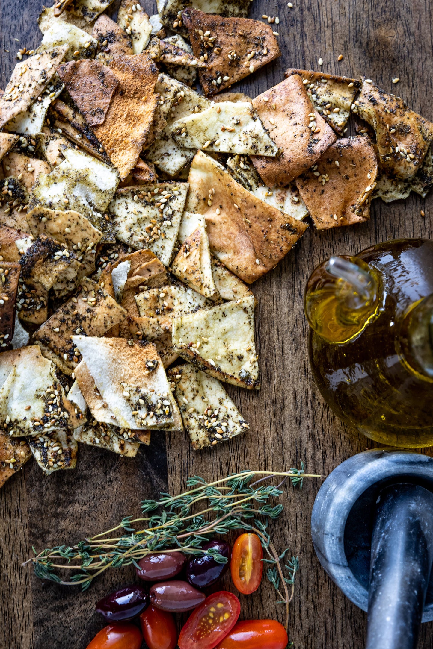 Crunchy Lebanese Za’atar Pita Chips – Vegan, Low-Fat, Authentic
