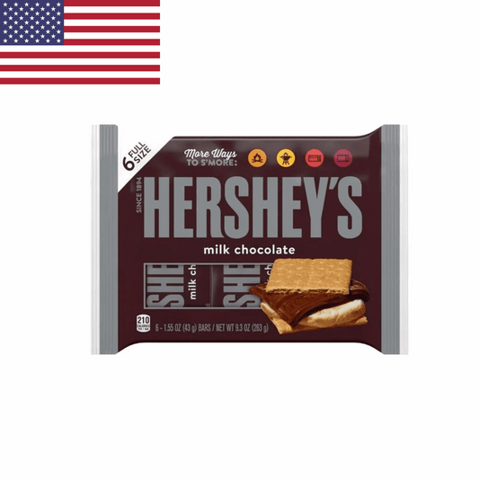 American HERSHEY’S Milk Chocolate Bars – 6 Count Pack, Classic 1.55 oz Candy Treats | Taste The Planets 