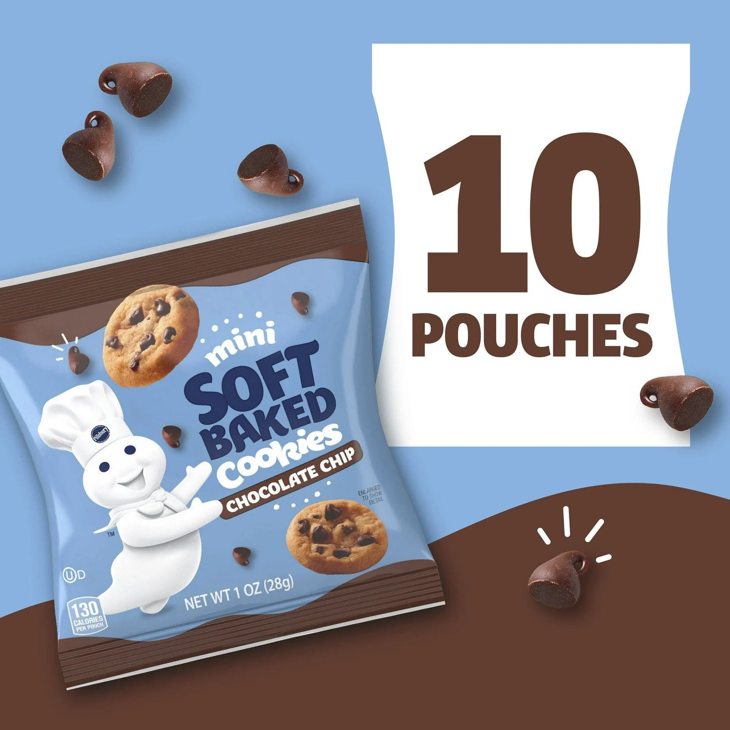 American Pillsbury Mini Soft Baked Chocolate Chip Cookies – 10 ct Chewy Goodness - Taste The Planets
