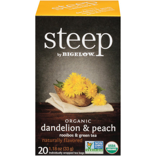 Bigelow Steep Organic Dandellion & Peach Rooibos & Green Tea (6x20 BAG )
