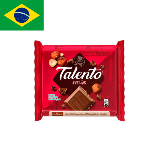 Brazilian Chocolate Talento Avelãs by Garoto – 85g Hazelnut Bar
