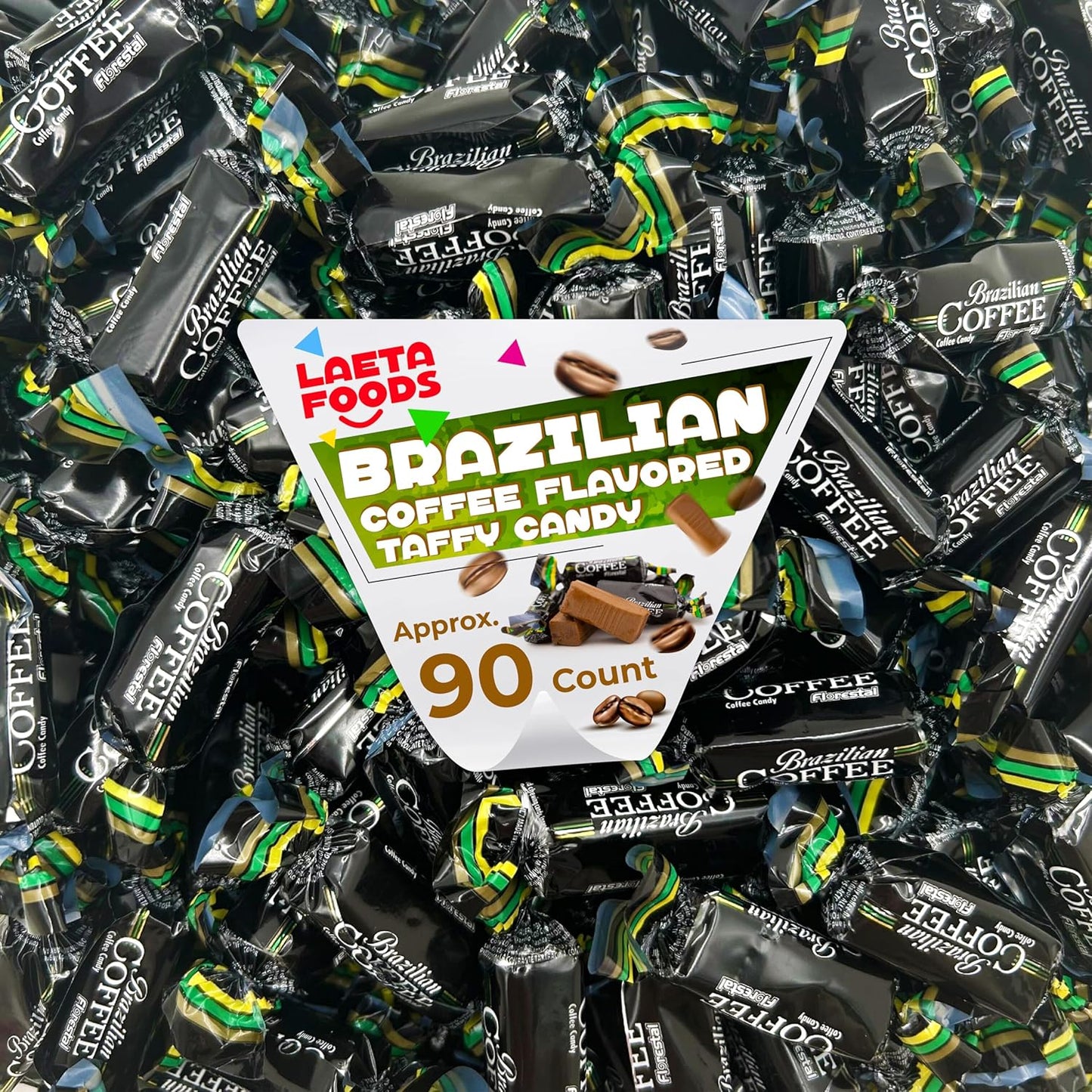 Brazilian Coffee Flavored Taffy Candy – 1 lb Bag (Approx. 90 Pieces) - Taste The Planets
