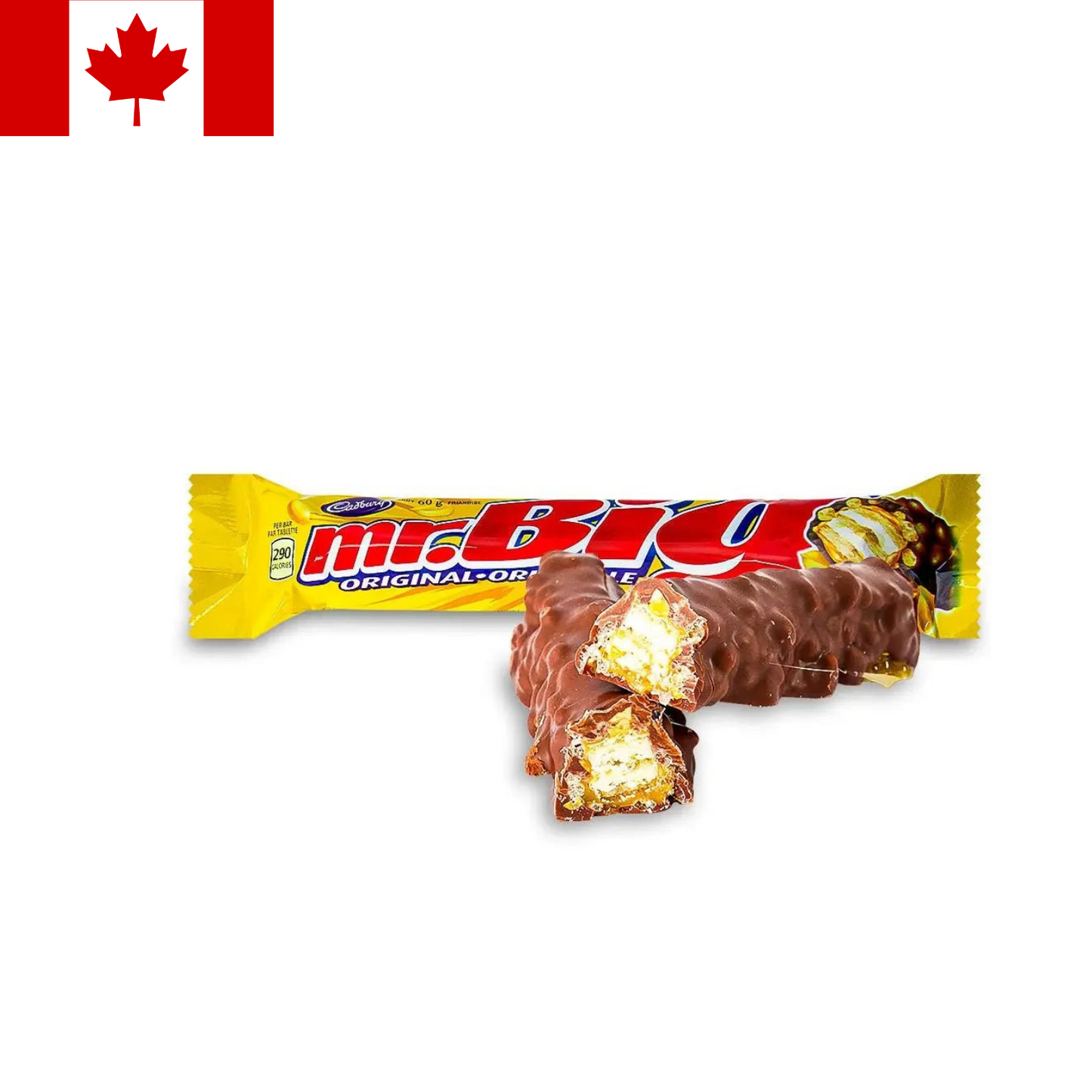 Canadian Cadbury Mr. Big Original Chocolate Bar, 60g (1ct or 24pk)