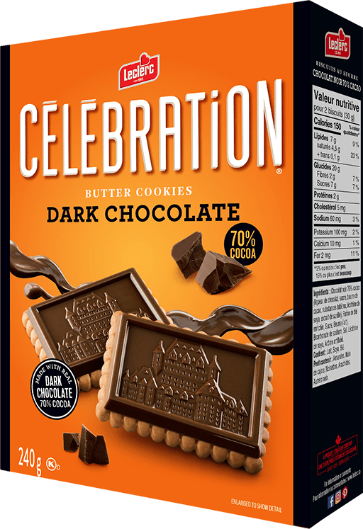 Canadian Leclerc Celebration Dark Chocolate Cookies – 70% Cocoa Butter, 240g - Taste The Planets