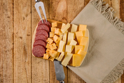 Cheese Brothers Bamboo Cutting Board - Sustainable 8x5.75 Inch Serving Board