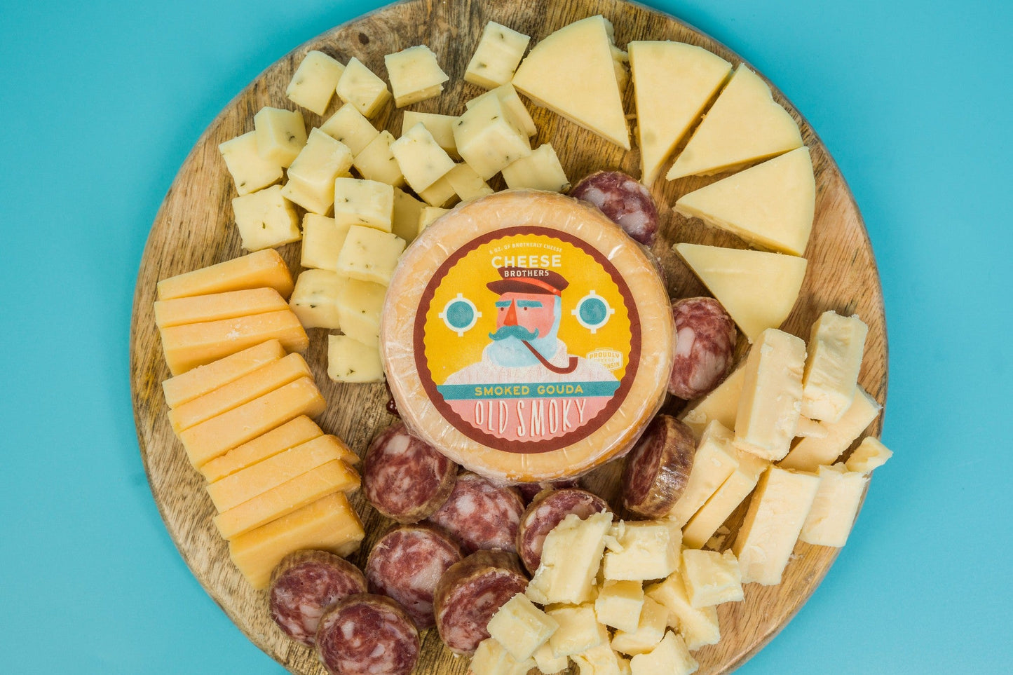 The Charcuterie Box - 5 Wisconsin Cheeses, Summer Sausage & Cherry Lavender Jam