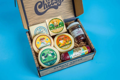 The Charcuterie Box - 5 Wisconsin Cheeses, Summer Sausage & Cherry Lavender Jam