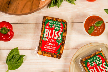 Italian Golden Baked Bliss Cheese - Herb, Garlic & Red Pepper Baked Cheese