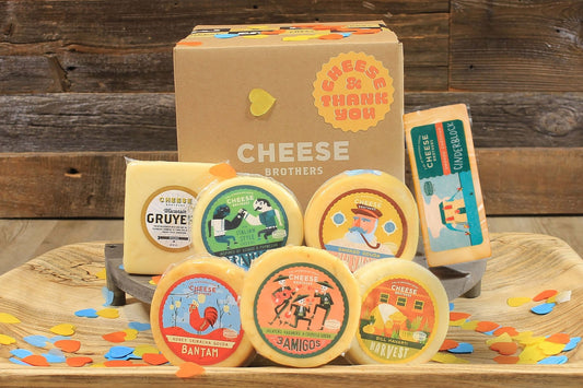 Cheese and Thank You Box - 7-Cheese Wisconsin Artisan Thank You Gift