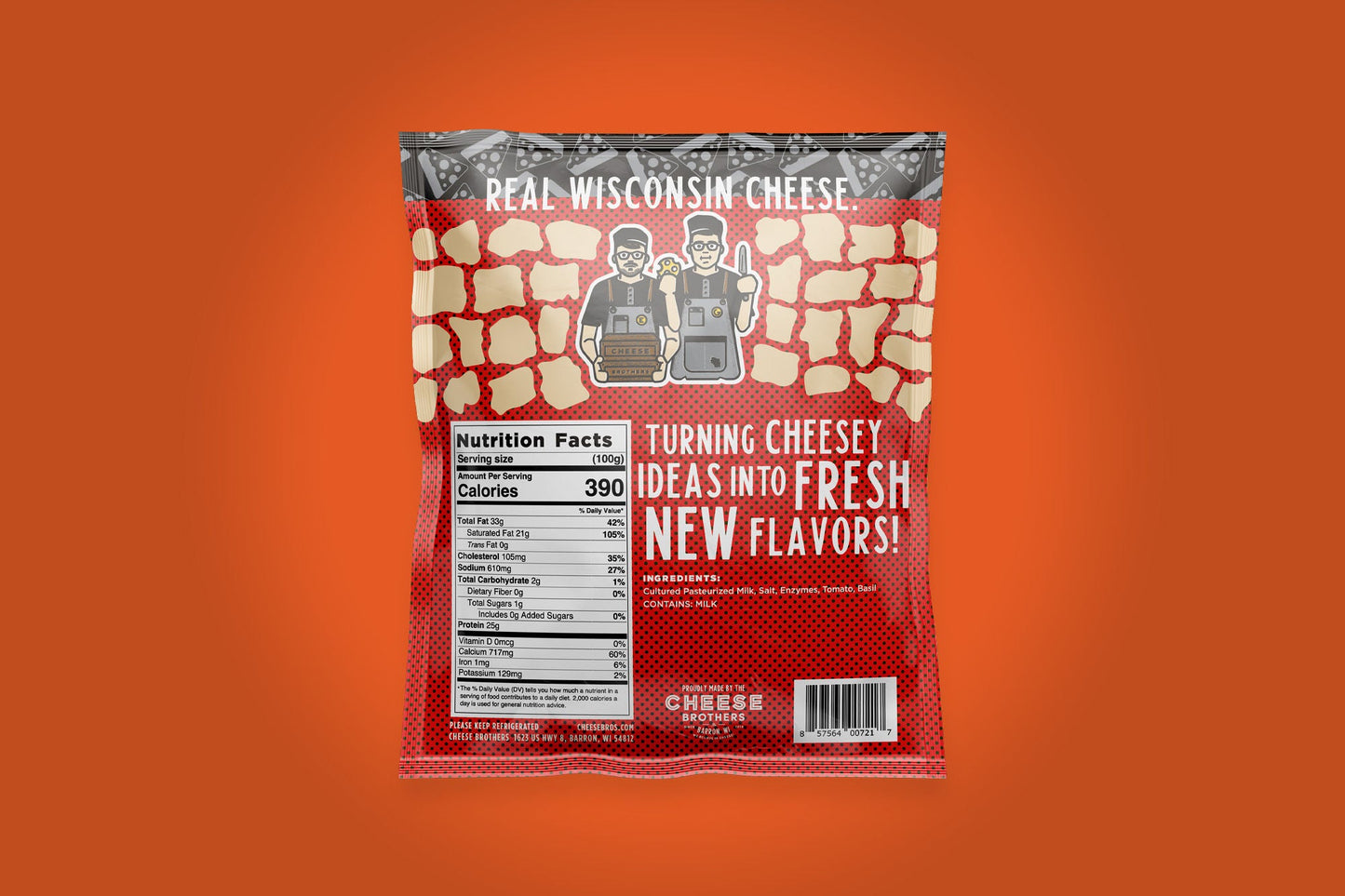 Tomato Basil Cheese Curds - Fresh Wisconsin Curds with Garden Herb Flavor